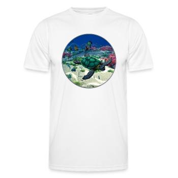 Meeresschildkröte - Männer Funktions-T-Shirt - Weiß - Vorne - AI Model Male 178 dark (178cm)