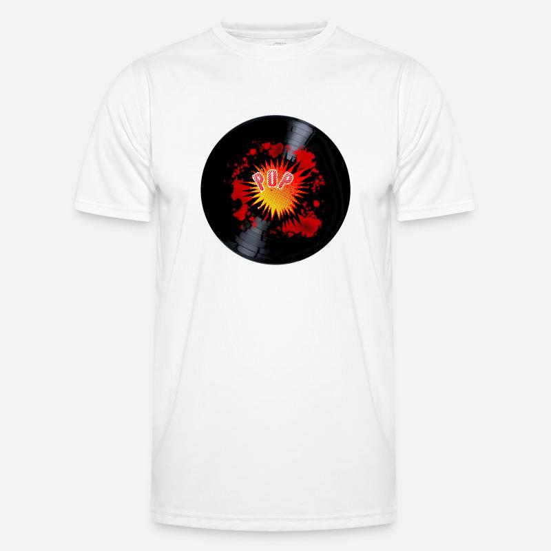 Exploding Pop Music Long Playing Record - T-shirt sport Homme - blanc