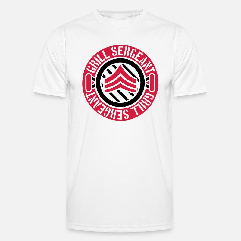 Barbecue Grill Sergeant Stamp - Men's Functional T-Shirt - white