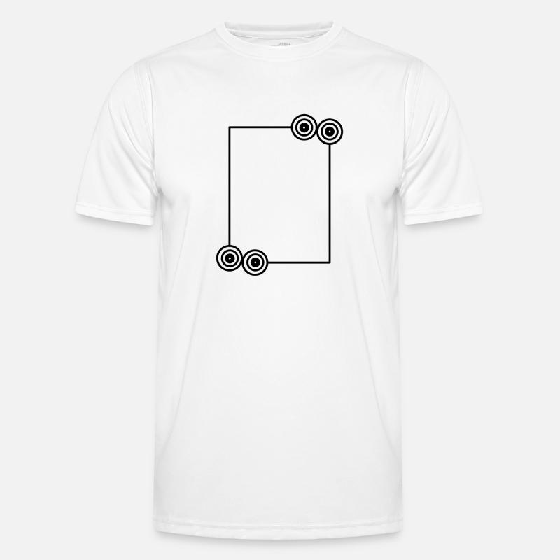 Elongated black frame Basic text - Men's Functional T-Shirt - white