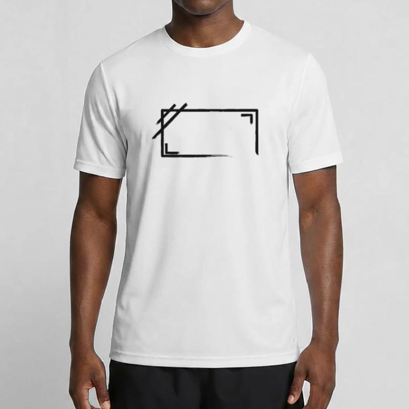 Weathered Rectangular Frame Strokes Men's Functional T-Shirt