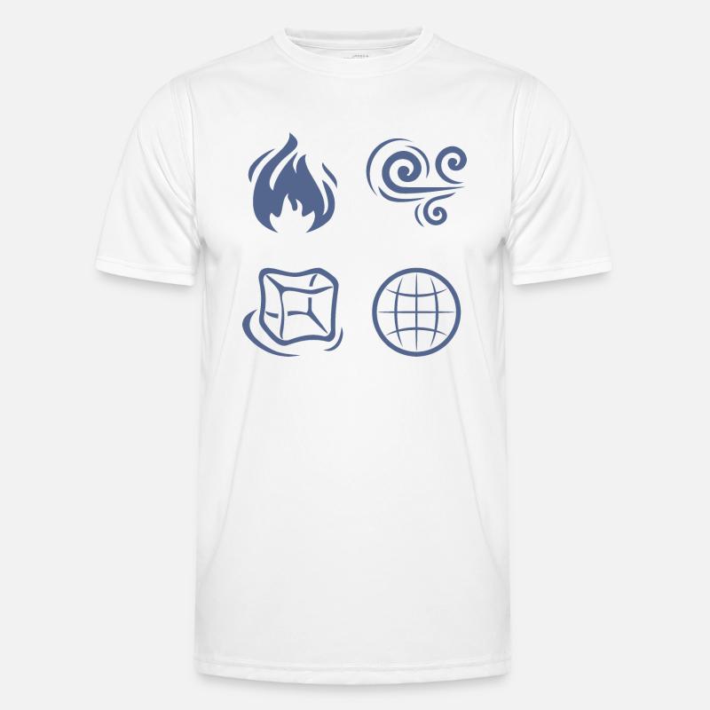 Wind, fire, earth and water - Men's Functional T-Shirt - white