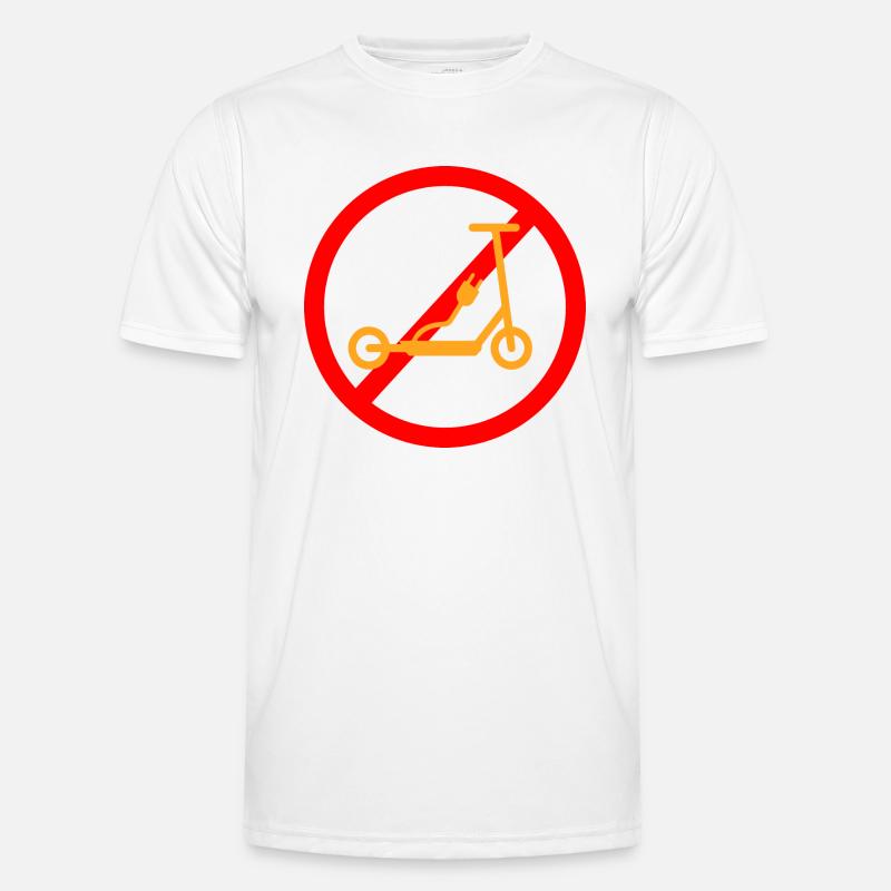 E-Scooter E-Roller Scooter - Männer Funktions-T-Shirt - Weiß