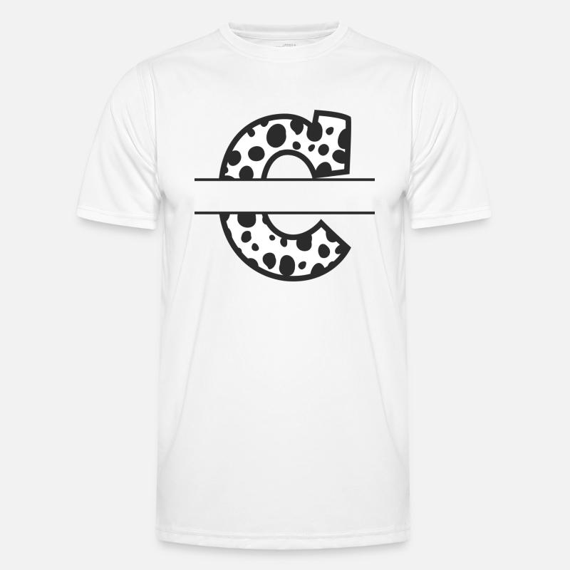 Letter C custom cow pattern - Men's Functional T-Shirt - white
