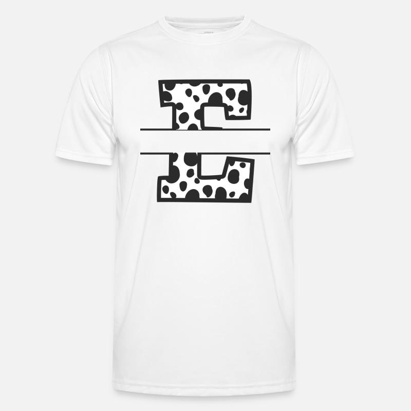 Buchstabe e benutzerdefiniertes Kuhmuster - Männer Funktions-T-Shirt - Weiß