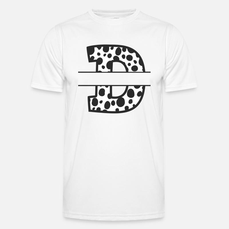 Personalized cow pattern letter - Men's Functional T-Shirt - white