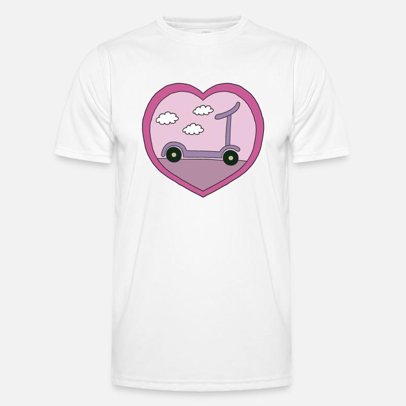 Roller im rosa Design - Männer Funktions-T-Shirt - Weiß