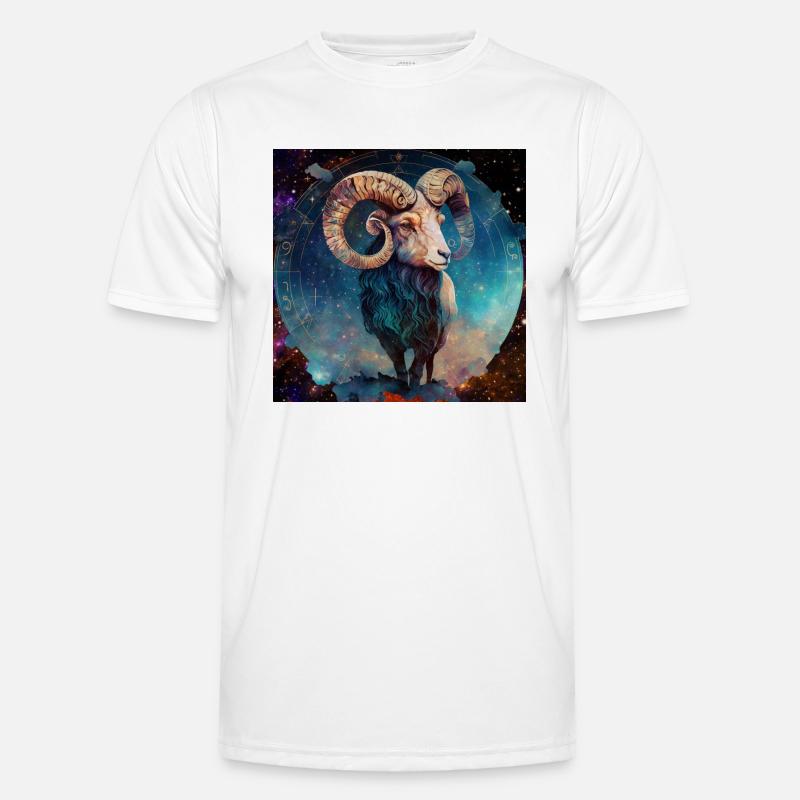 Sternzeichen Widder " Sternzeichen Widder" - Männer Funktions-T-Shirt - Weiß