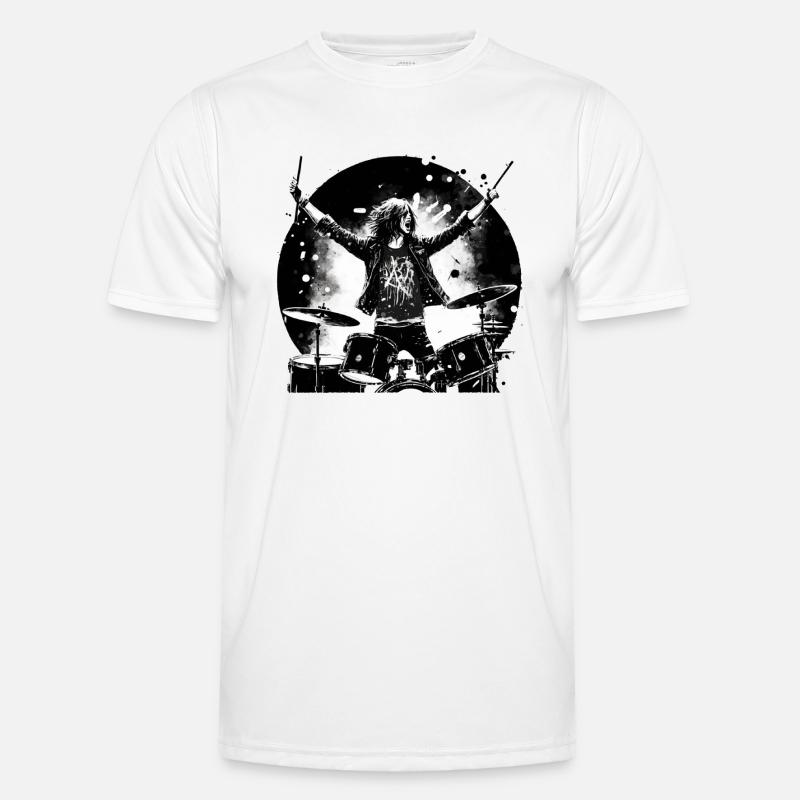 Drummer crazy boy Männer Funktions-T-Shirt