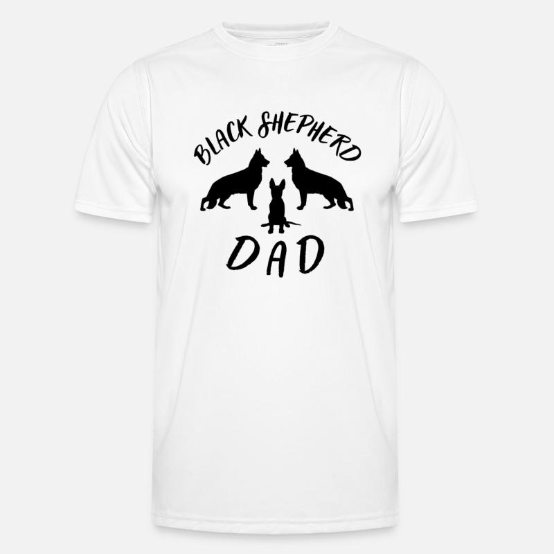 Schwarzer Schäferhund Papa Männer Funktions-T-Shirt