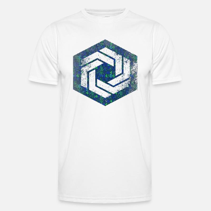 hexagon programming programmer coding geometric - Men's Functional T-Shirt - white
