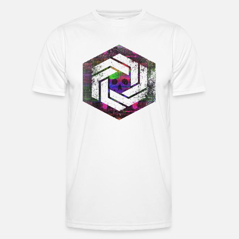 hexagon programming programmer coding geometric - Men's Functional T-Shirt - white