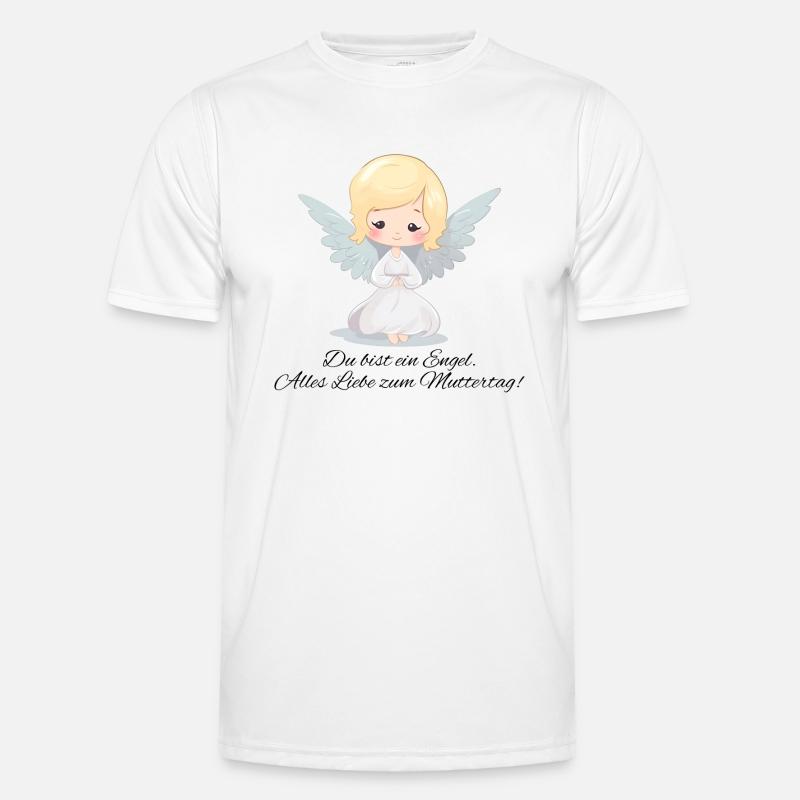 Du bist ein Engel spruch - Muttertags Geschenk - Männer Funktions-T-Shirt - Weiß