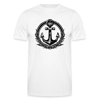 Bateau d’ancre Navire Nautique - T-shirt sport Homme - blanc - Devant - AI Model Male 178 dark (178cm)