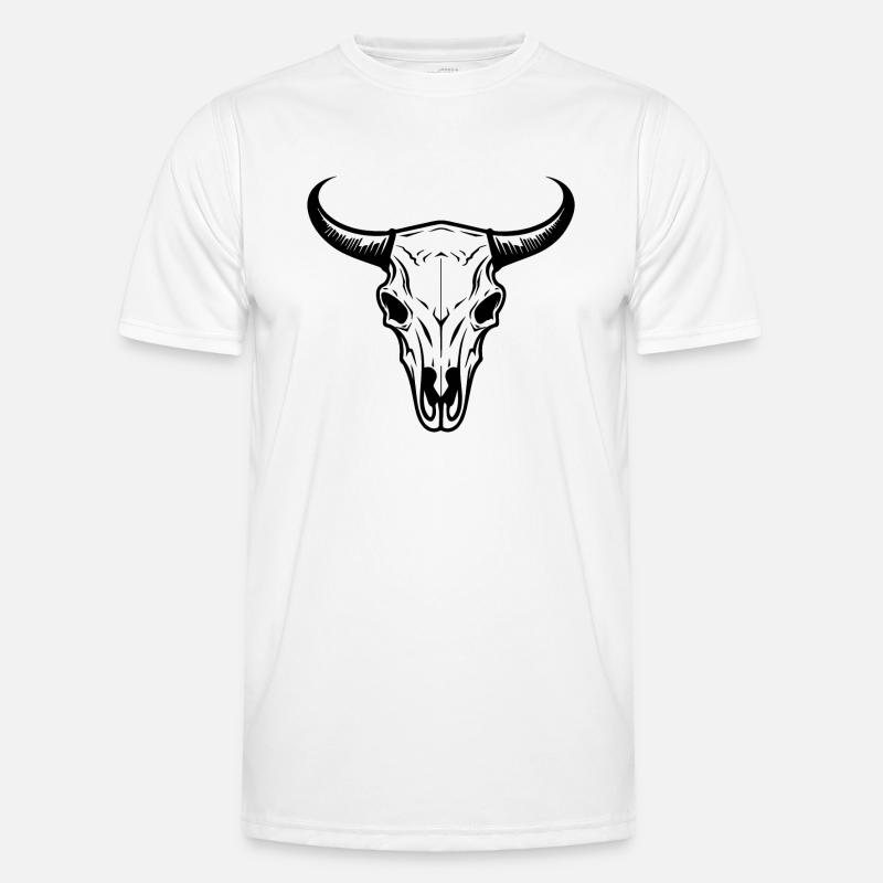 Kuh Schädel Boho Männer Funktions-T-Shirt