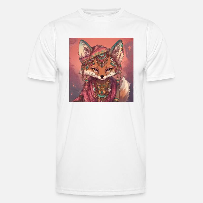 Fuchs Kunst Männer Funktions-T-Shirt