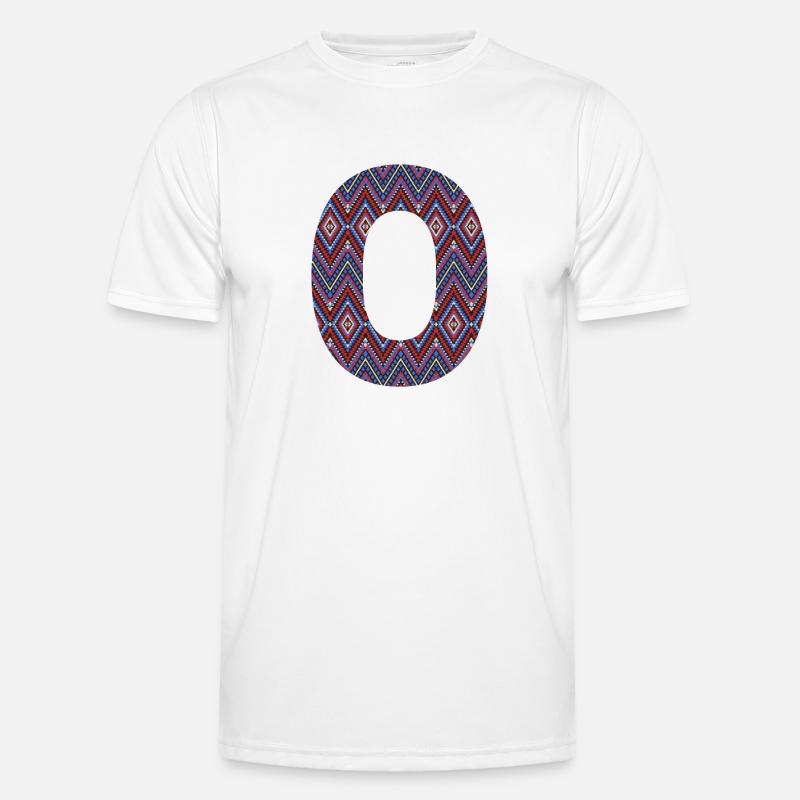 Monogram Letter O- geometric pattern - Men's Functional T-Shirt - white