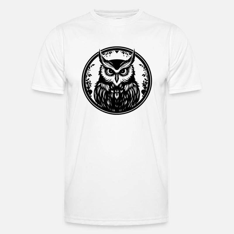Eule Eulen Vogel Vögel - Männer Funktions-T-Shirt - Weiß