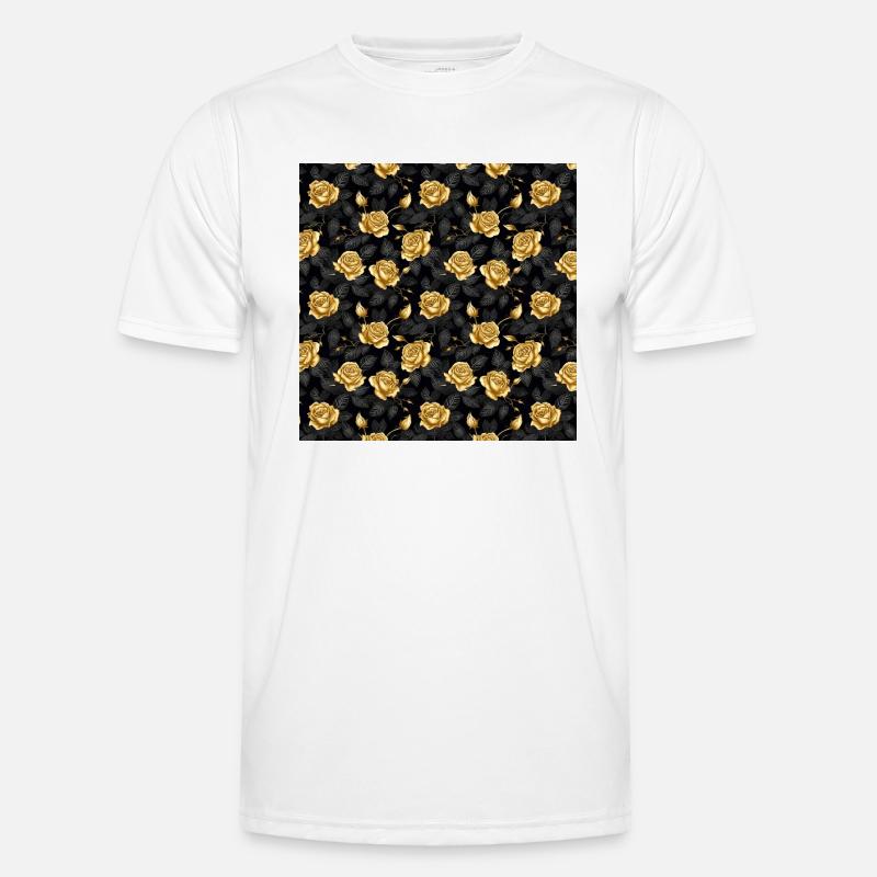 Roses Seamless Pattern Beautiful Elegant Aesthetic - Men's Functional T-Shirt - white