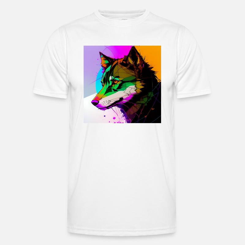 A Multicolored Wolf Men's Functional T-Shirt