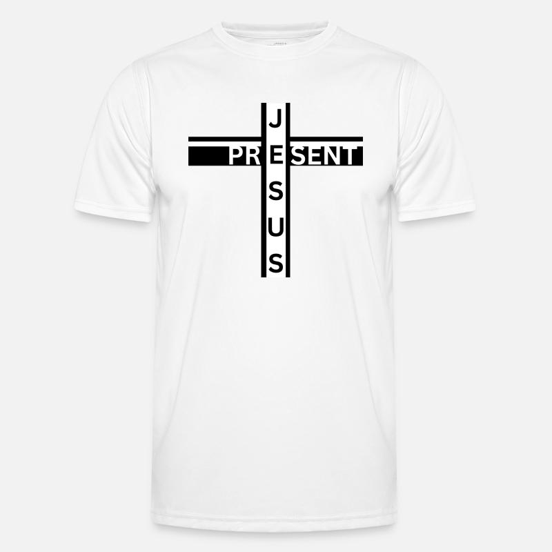 Jesus Present Männer Funktions-T-Shirt