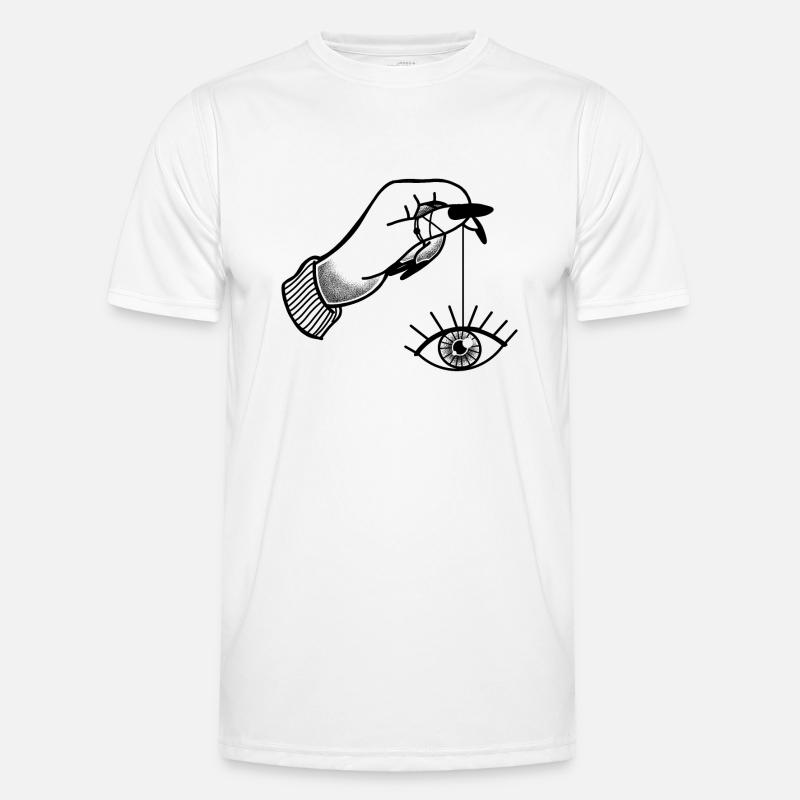 Tat style Witchcore Hand Holding Eye String - Men's Functional T-Shirt - white