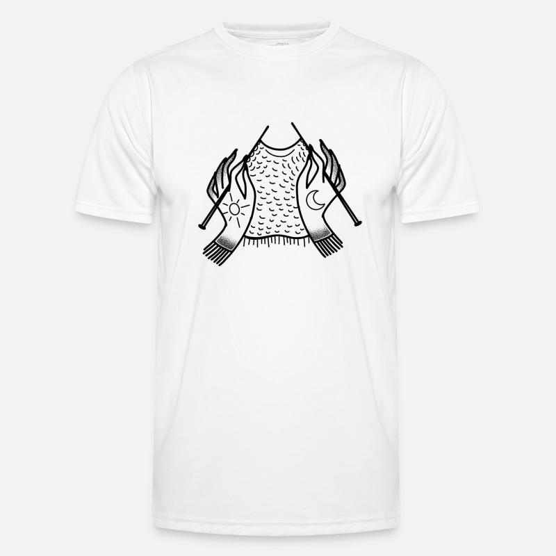 Witchcore tattoo Boho Knitting Hands - Men's Functional T-Shirt - white