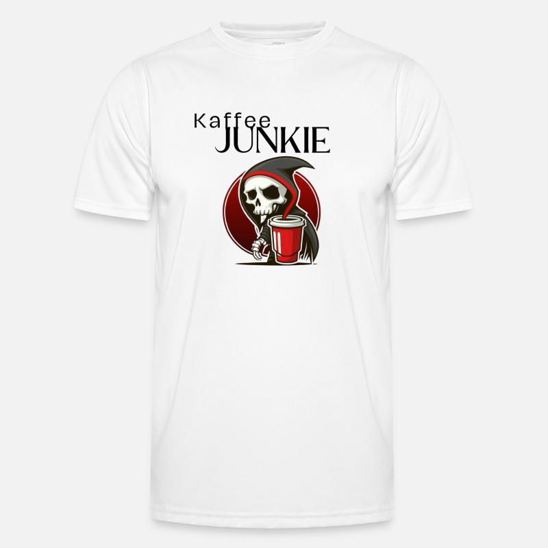 Kaffee Junkie - Männer Funktions-T-Shirt - Weiß