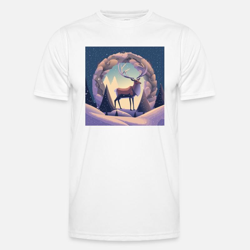 Hirsch Kranz Männer Funktions-T-Shirt