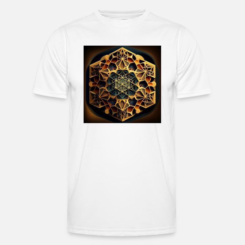 Geometrisches Muster Männer Funktions-T-Shirt