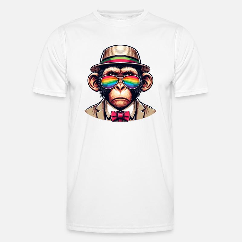 Monkey with rainbow hat Men's Functional T-Shirt