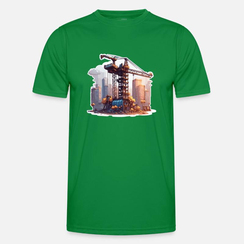 Kran / Baustelle / Seilwinde / Kransystem Männer Funktions-T-Shirt