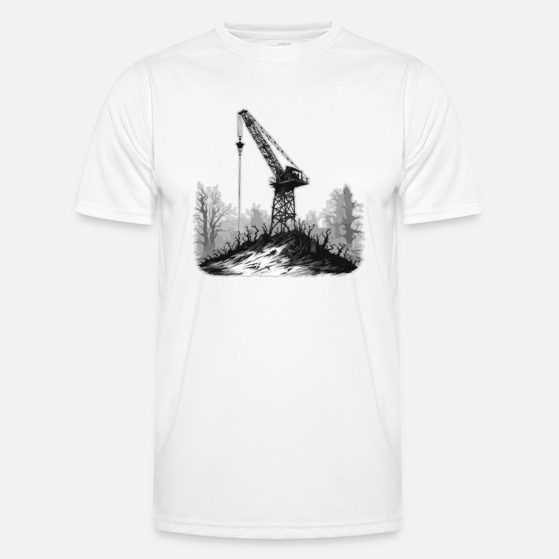 Kran / Baustelle / Seilwinde / Kransystem - Männer Funktions-T-Shirt - Weiß