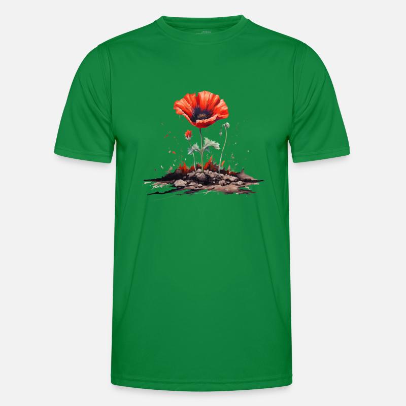 Mohnblüte Männer Funktions-T-Shirt