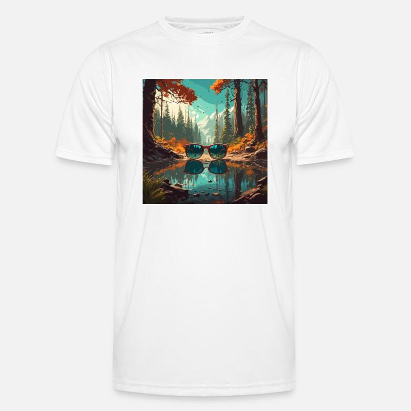 Sunglasses / Reflection / Forest / Reflection - Men's Functional T-Shirt - white