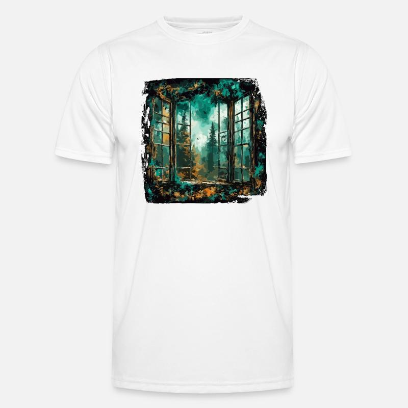 Window in the Forest / Trees / View / Wilderness Men's Functional T-Shirt