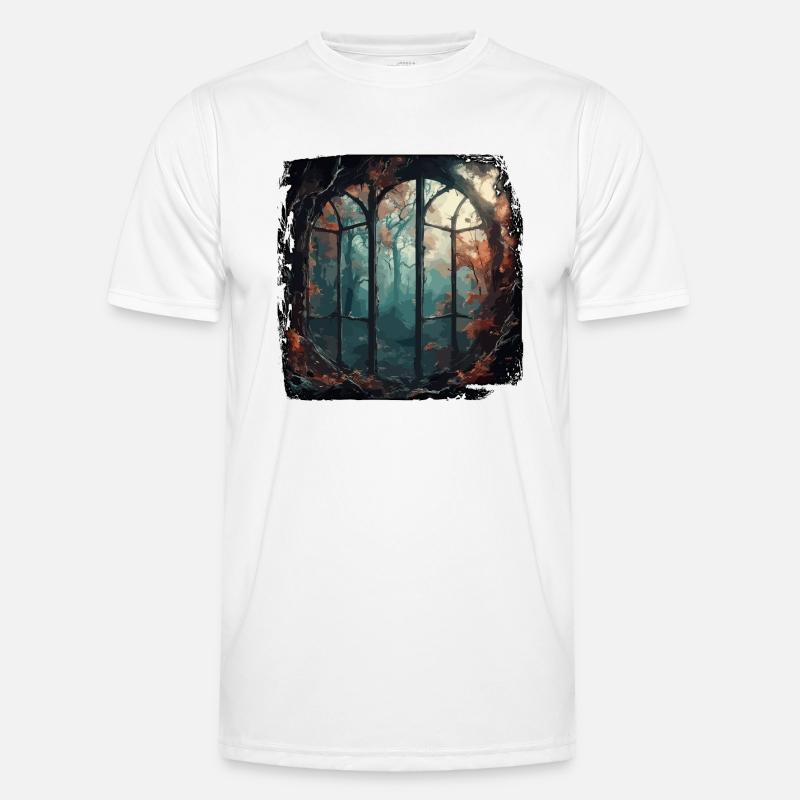 Window in the Forest / Trees / View / Wilderness Men's Functional T-Shirt