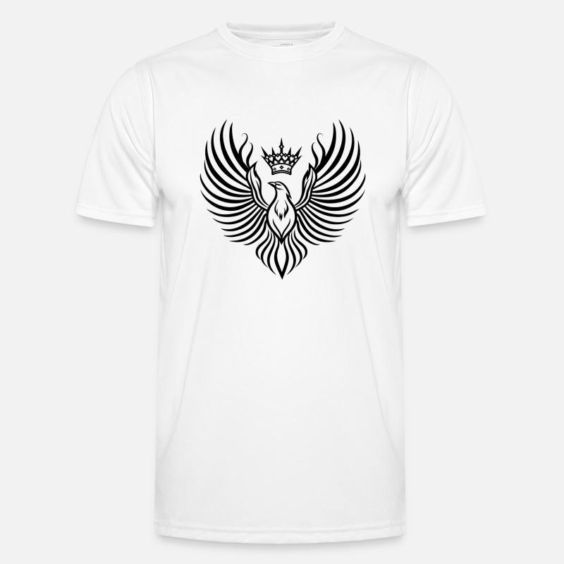 Phoenix mit schwebender Krone - Männer Funktions-T-Shirt - Weiß