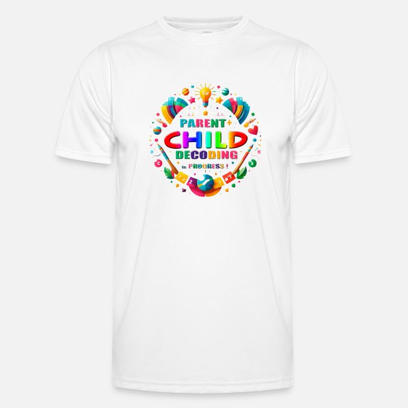 Parent Child, Decoding in Progress ! - Men's Functional T-Shirt - white