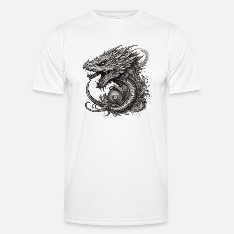 Tattoo / Tier / Kunst / cool / Comic / Drache Männer Funktions-T-Shirt