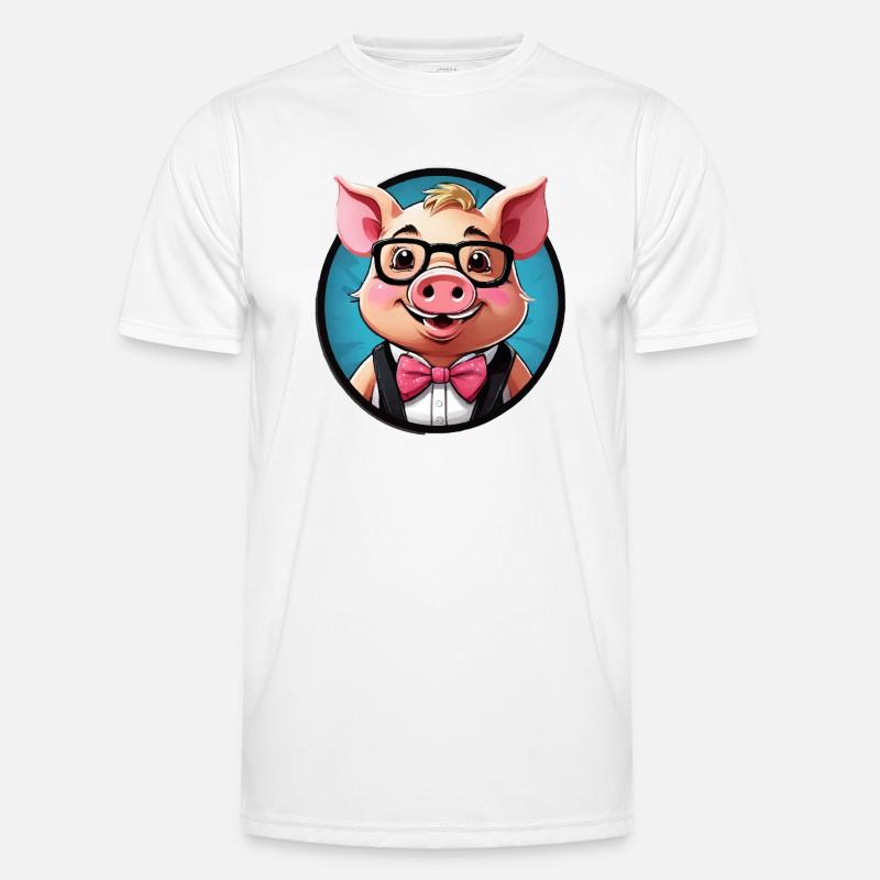 Funny Pig Comic Men's Functional T-Shirt