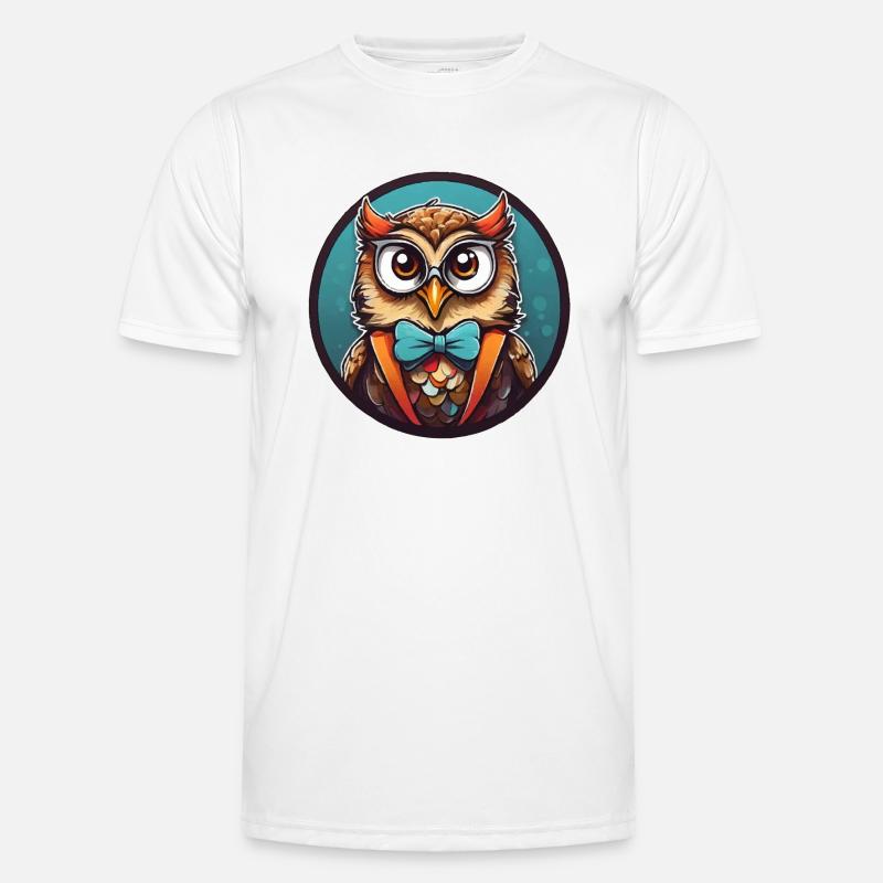 Lustige Eule Comic Männer Funktions-T-Shirt
