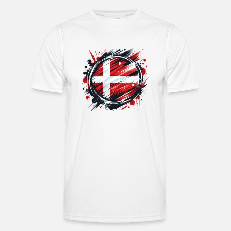 Drapeau du Danemark Dänemark T-shirt sport Homme