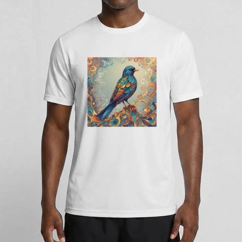 Bird Colored Rectangular Men's Functional T-Shirt