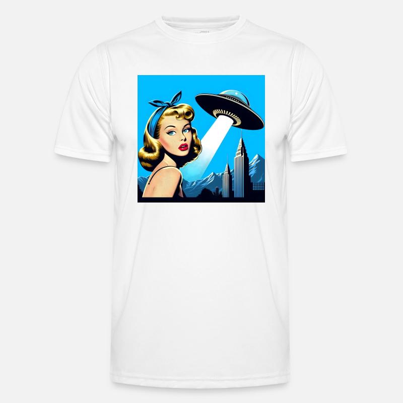 Das Mädchen und das Raumschiff Männer Funktions-T-Shirt