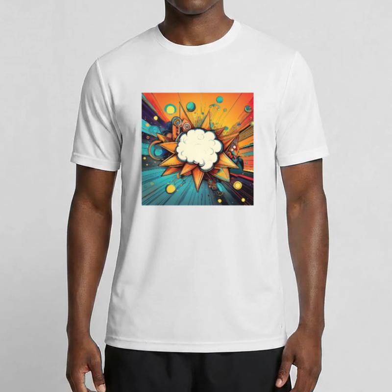 Vibrant Abstract Explosive Cloud Design Men's Functional T-Shirt