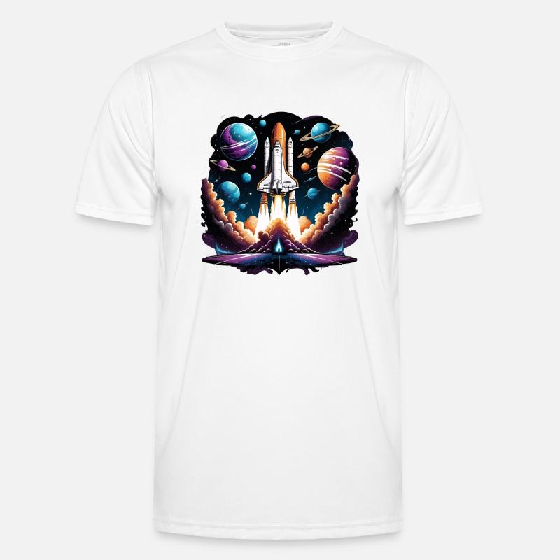 Rocket Astronaut Space Gift SpaceShuttle - Men's Functional T-Shirt - white