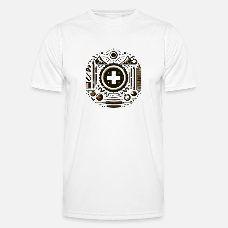 Elemente Frei mit Schweizerkreuz Männer Funktions-T-Shirt
