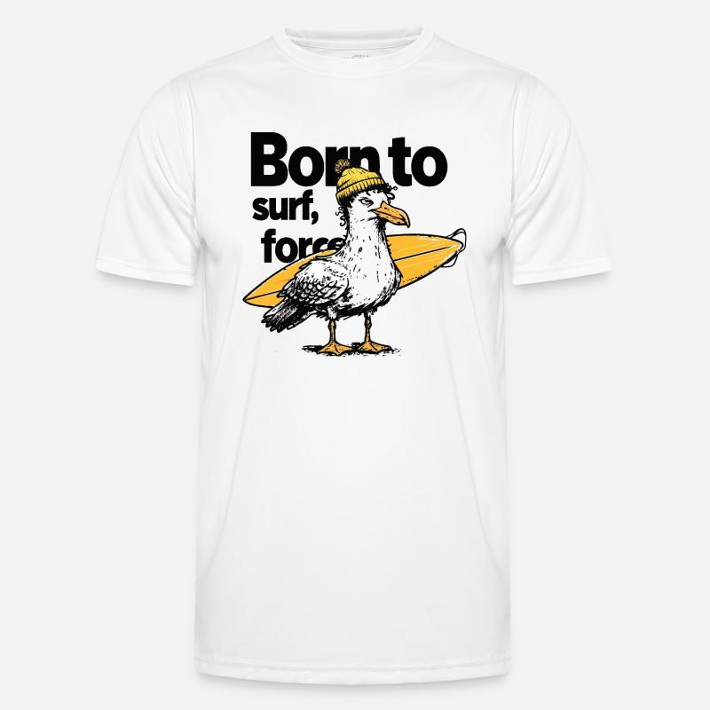 Surfen Möwe mit Einstellung Männer Funktions-T-Shirt