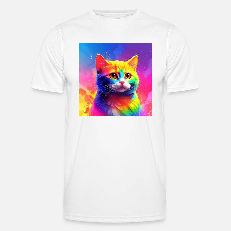 Chat mignon aux couleurs de l’arc-en-ciel T-shirt sport Homme
